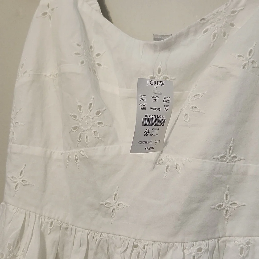 J. Crew White Eyelet Midi Dress